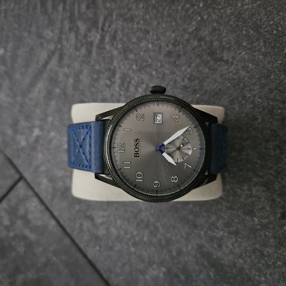 BOSS Gray and Blue Watch